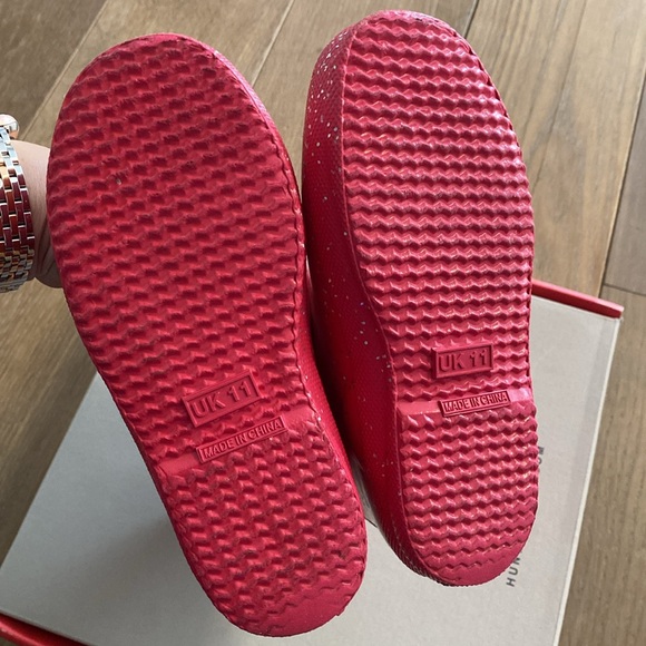 Hunter girls kids first pink glitter rain boots 12 US - Picture 5 of 7